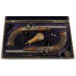 A PAIR OF MATCHING TARGET PERCUSSION PISTOLS  A nobleman’s (Baron) pair of 1850 target percussion