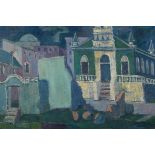 Josef Osser (South African 1908-) ABSTRACT CAPE STREET SCENE signed and dated 66 oil on board 60