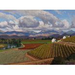 Roelof Stephen Rossouw (South African 1957-) VIEW OF A CAPE FARM signed oil on canvas 54 by 76cm