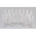 A PART SUITE OF STUART CRYSTAL 'HARDWICKE' PATTERN DRINKING GLASSES, 20TH CENTURY comprising: 8