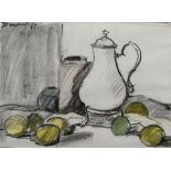 David Botha (South African 1921-1995) STILL LIFE WITH LEMONS AND A COFFEE POT signed and dated 65