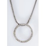 A DIAMOND PENDANT of circular form, set with brilliant-cut diamonds weighing approximately 1.08cts