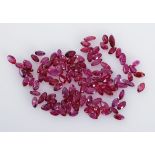 A MISCELLANEOUS COLLECTION OF MARQUISE-CUT RUBIES various sizes, weighing approximately 15.4cts in