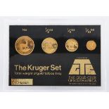 A KRUGER SET comprised of four Kruger Rands, a 1/10oz, 1/4oz, 1/2oz and 1oz, certificate number: