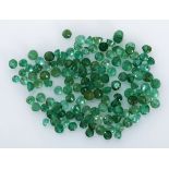 A MISCELLANEOUS COLLECTION OF CIRCULAR-CUT EMERALDS various sizes, weighing approximately 10.2ct