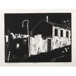 Frederick Hutchison Page (South African 1908-1984) CHAPEL ST. P.E. linocut, signed, numbered 20/25