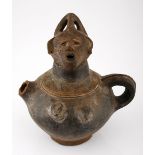 A TERRACOTTA VESSEL, DEMOCRATIC REPUBLIC OF CONGO the ovoid body in the form of a female, with