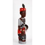 Johannes Maswangani (South African 1949-) SANGOMA carved and painted wood height: 92cm