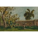 Robert Broadley (South African 1908-1988) GARDEN LANDSCAPE signed and dated 47 oil on canvas laid