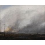 Keith Alexander (South African 1946-1998) BURNING VELD signed and dated 79 oil on canvas laid down