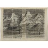 William Joseph Kentridge (South African 1955-) ALPINE LANDSCAPE signed charcoal on paper 26 by 37cm