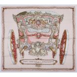 AN HERMES SILK SCARF: GRAND CAROSSE POUR UN AMBASSDEUR artist: Lise Coutin, year of issue: 1961,