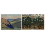 Sydney Carter (South African 1874-1945) BLUE HILLS; WILLOW TREES (two in the lot) both signed