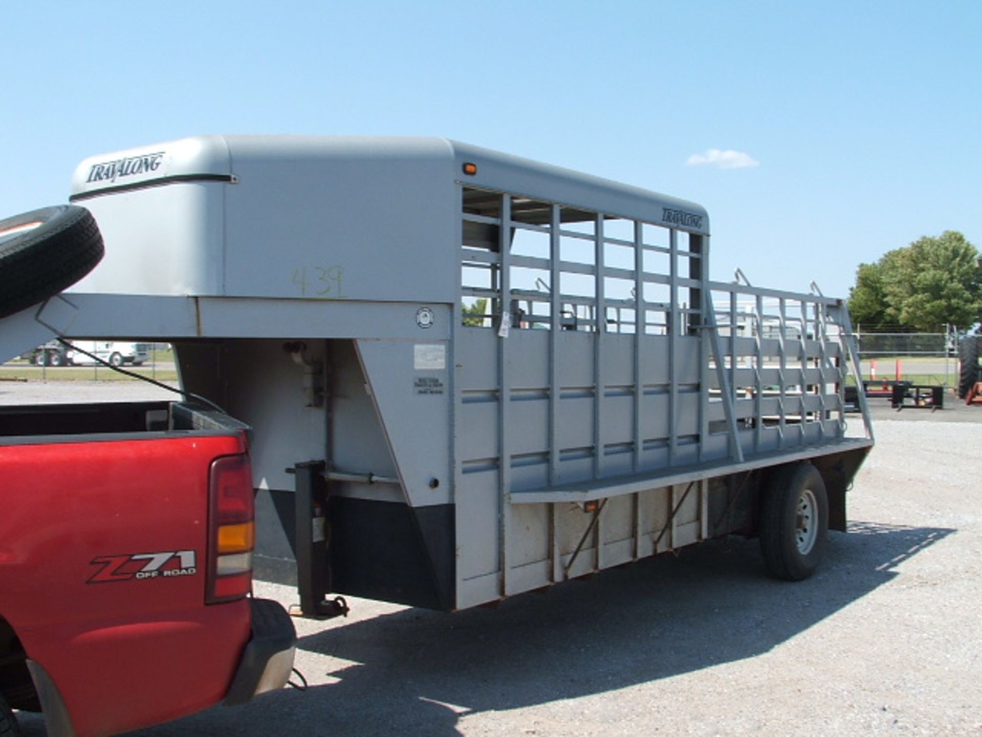 Lot 439 2002 TravALong 16x5 Gooseneck 1/2 Top Stock Trailer