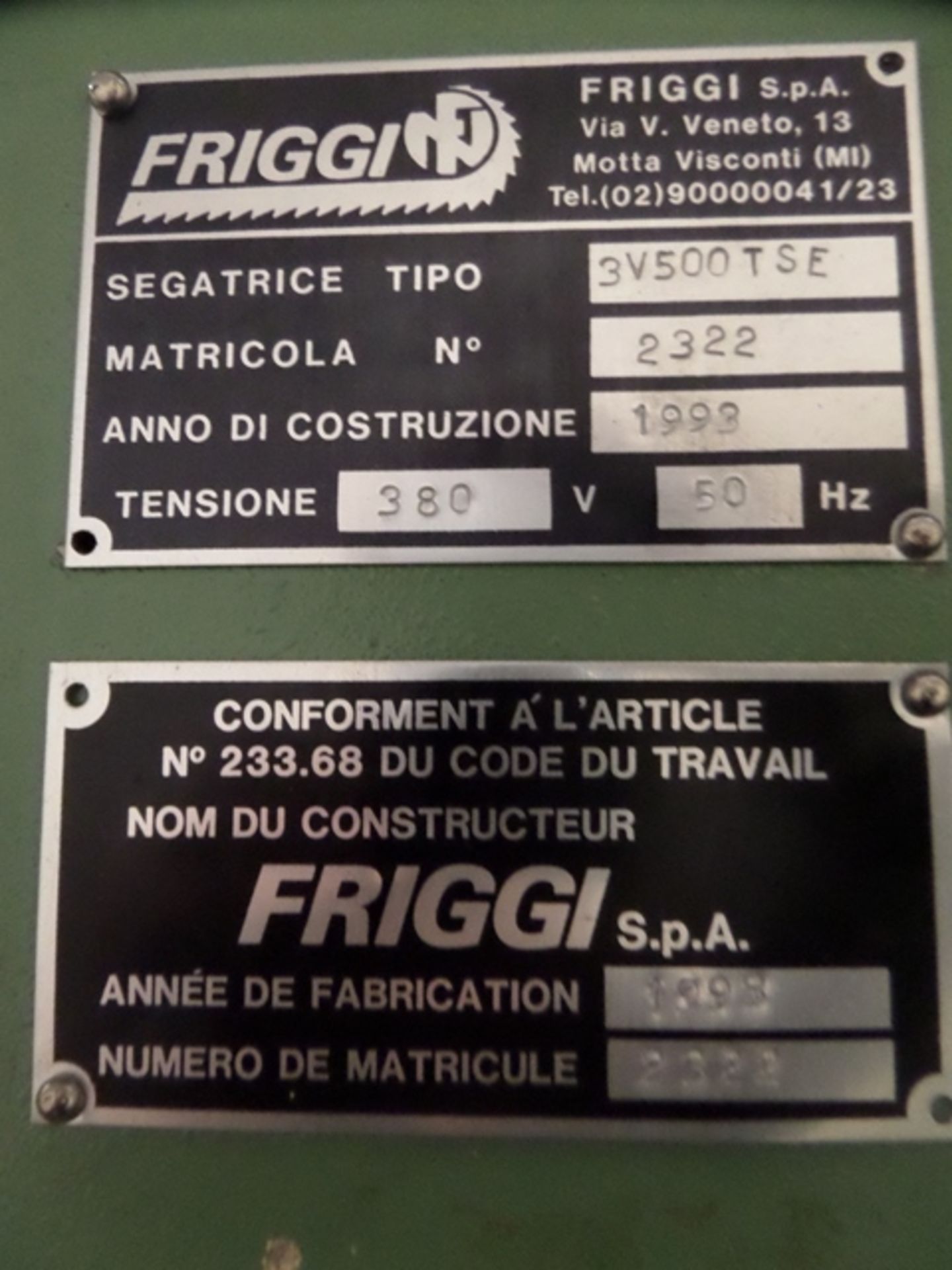 Friggi Vertical Bandsaw - Image 7 of 8