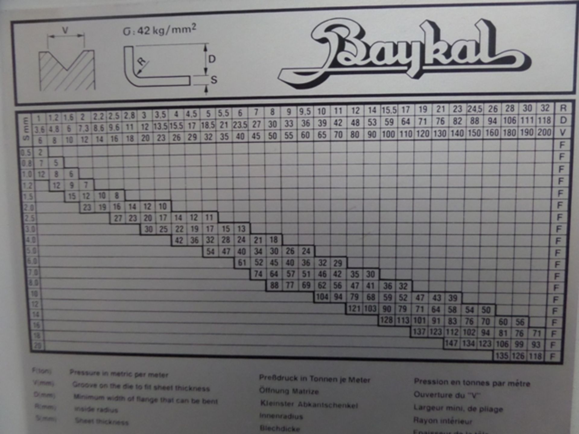 Baykal 90 Ton Downstroking Pressbrake - Image 13 of 14