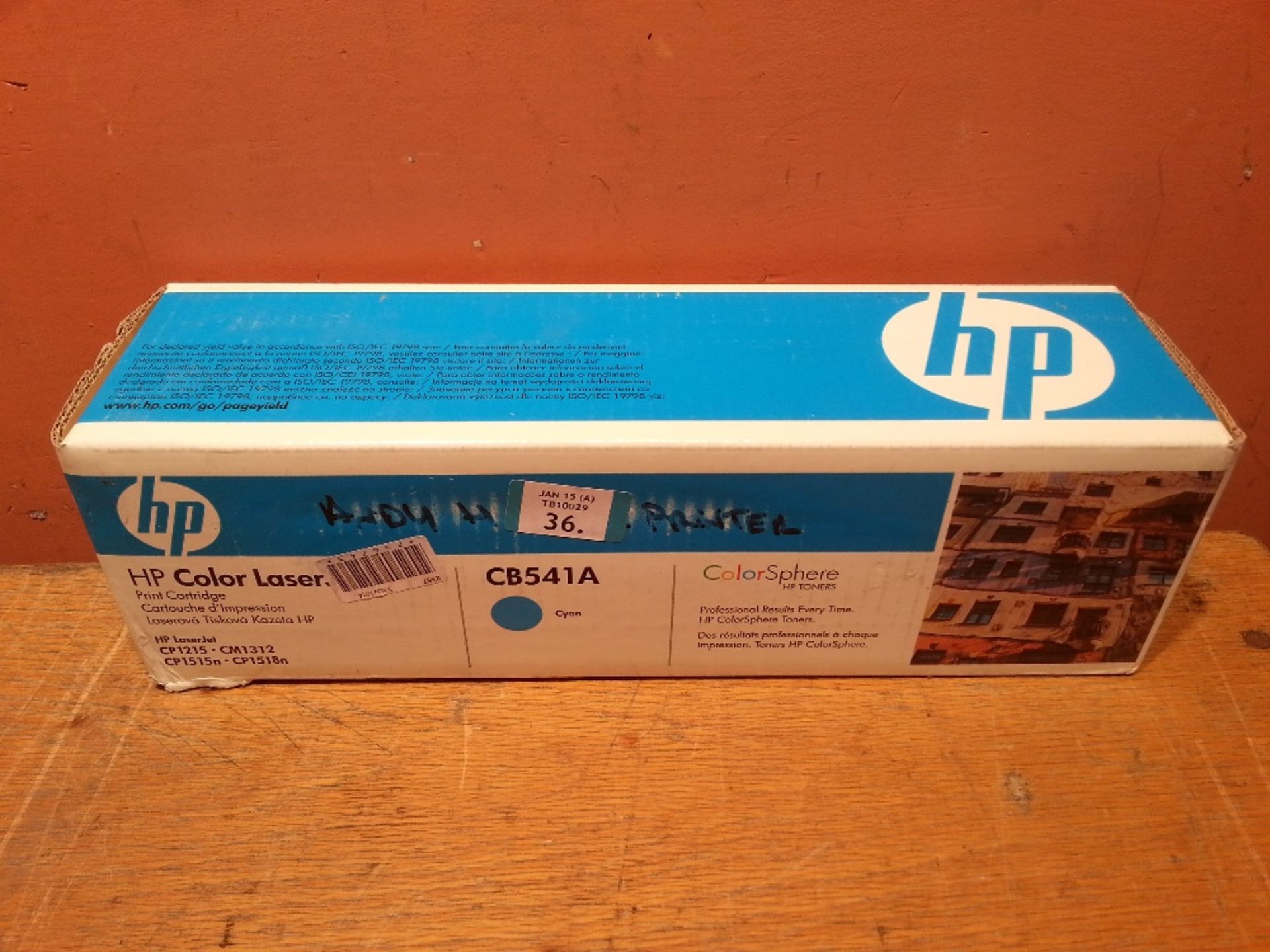 HP  Original CB541A Cyan Toner Cartridge For CP1215 / CM1312 / CP1515N / CP1518N - Sealed In Box