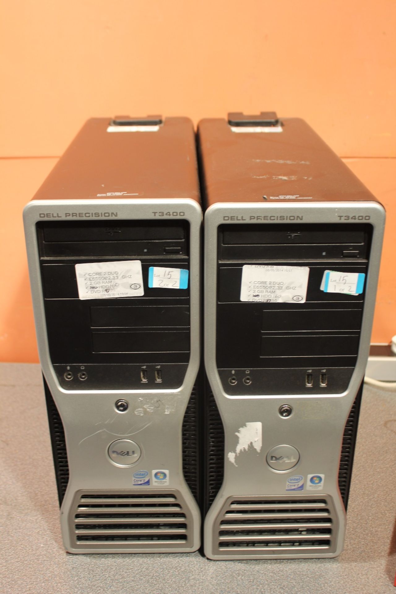 2X DELL Precision T3400 Tower Pc - Intel Core 2 Duo @ 2.33Ghz - 2GB Ram - 160Gb Hdd - DVD-Rom -