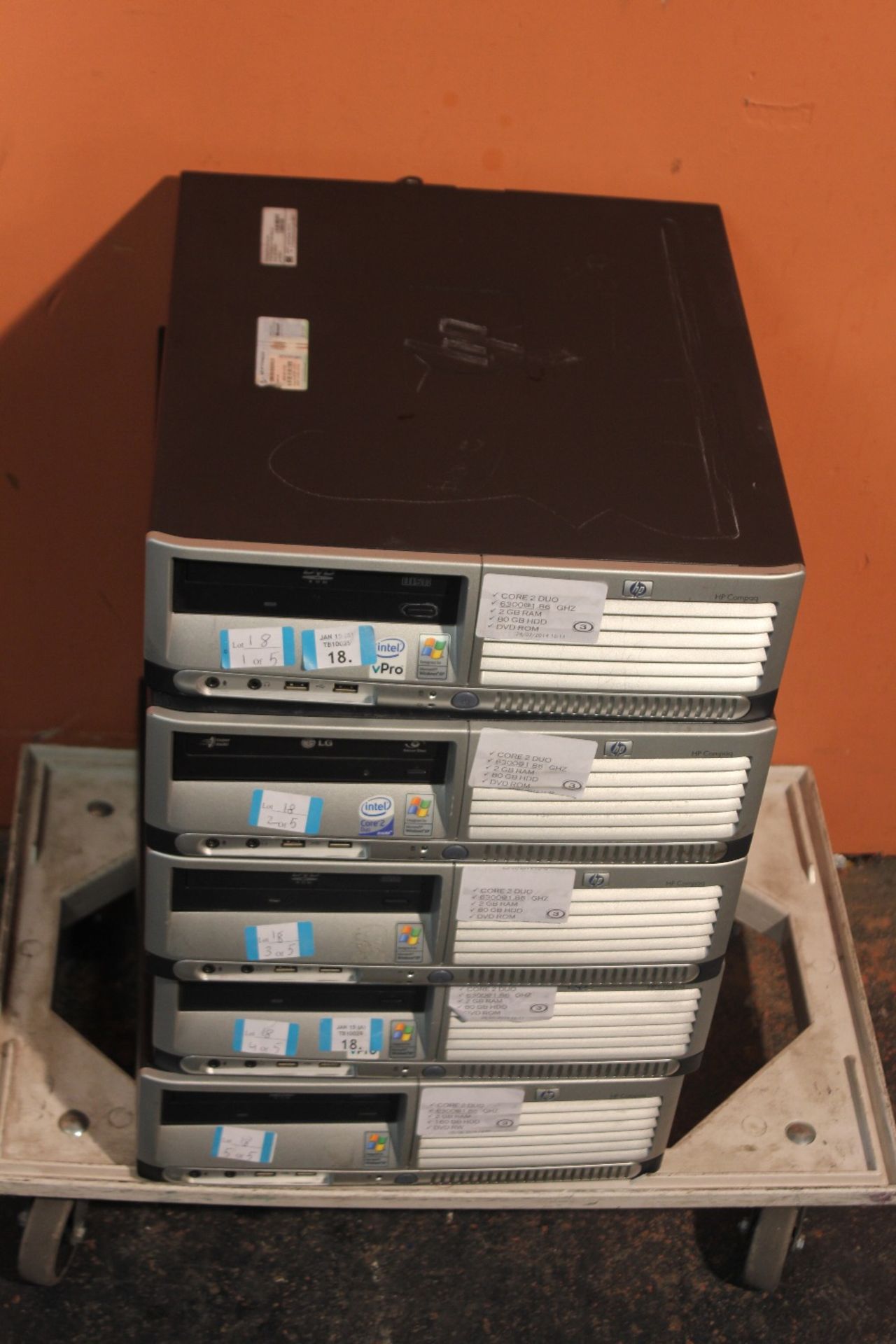 5X HP Compaq DC7700P SSF - Intel Core 2 Duo @ 1.86Ghz - 2GB Ram - 80Gb Hdd - DVD-Rom - Tested And