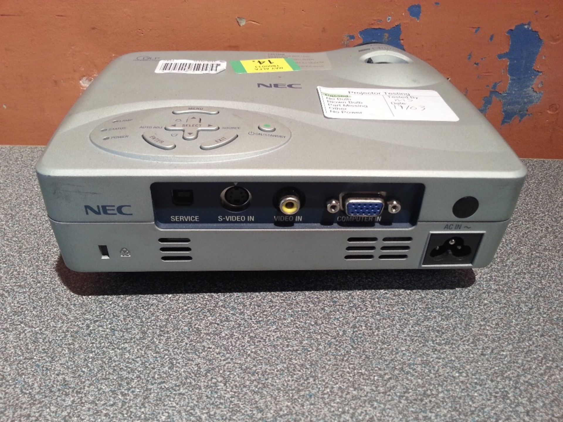 NEC LT20 Projector - Powers On Displays An Image