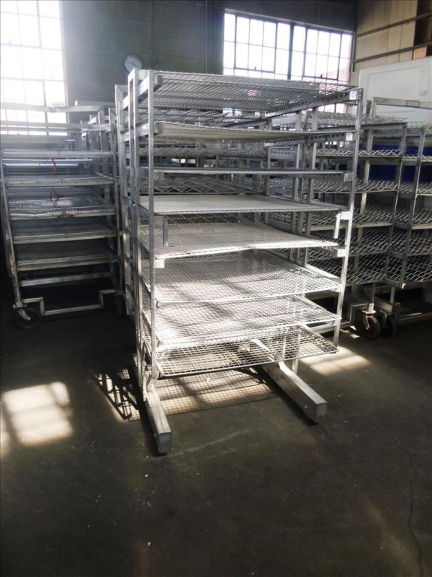 (10) assorted s/s mesh shelved carts