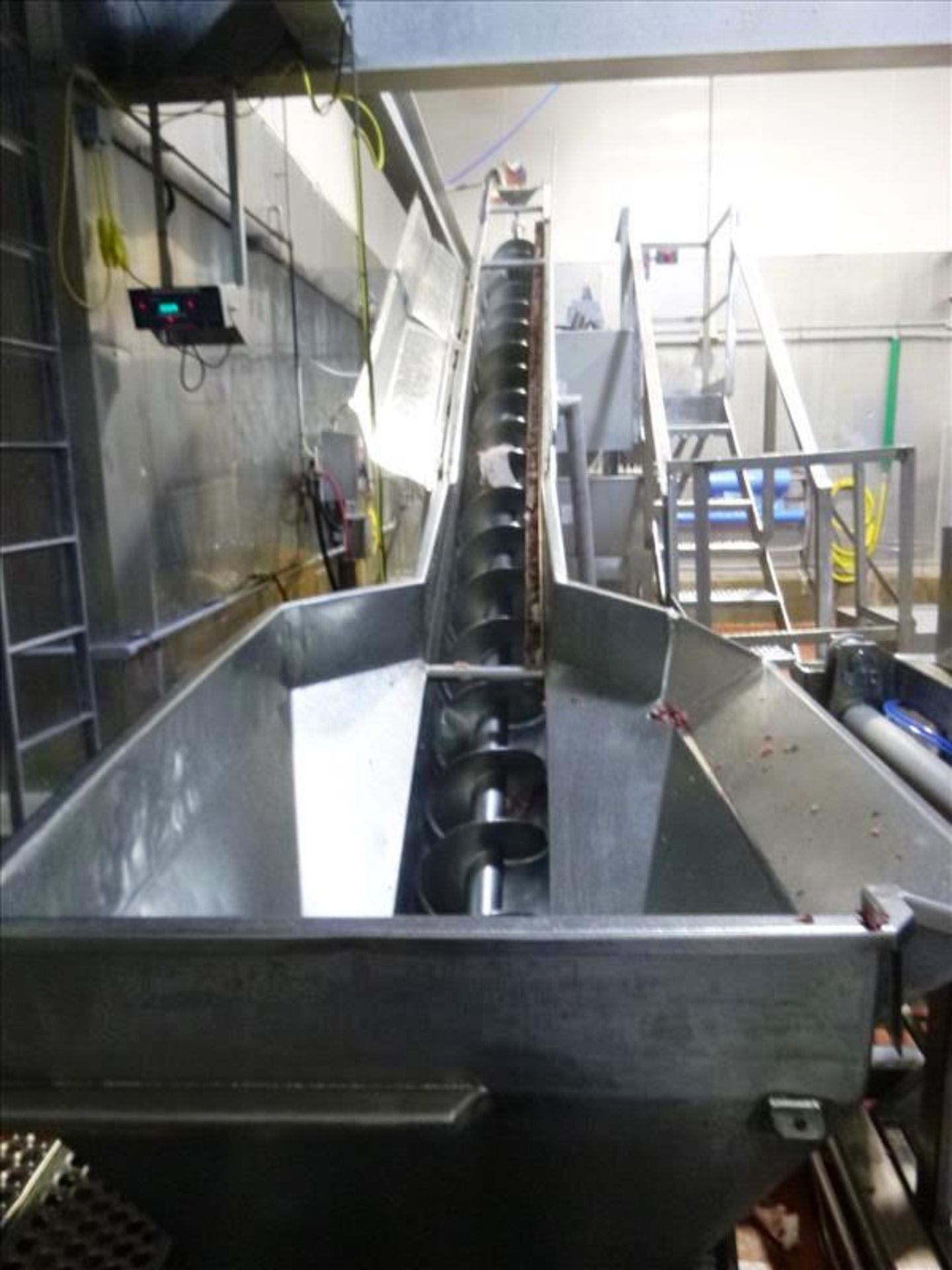 s/s screw conveyor w/ sides cells c/w Weigh-Tronix mod. WI-110 weigh indicator 18L c/w hopper and