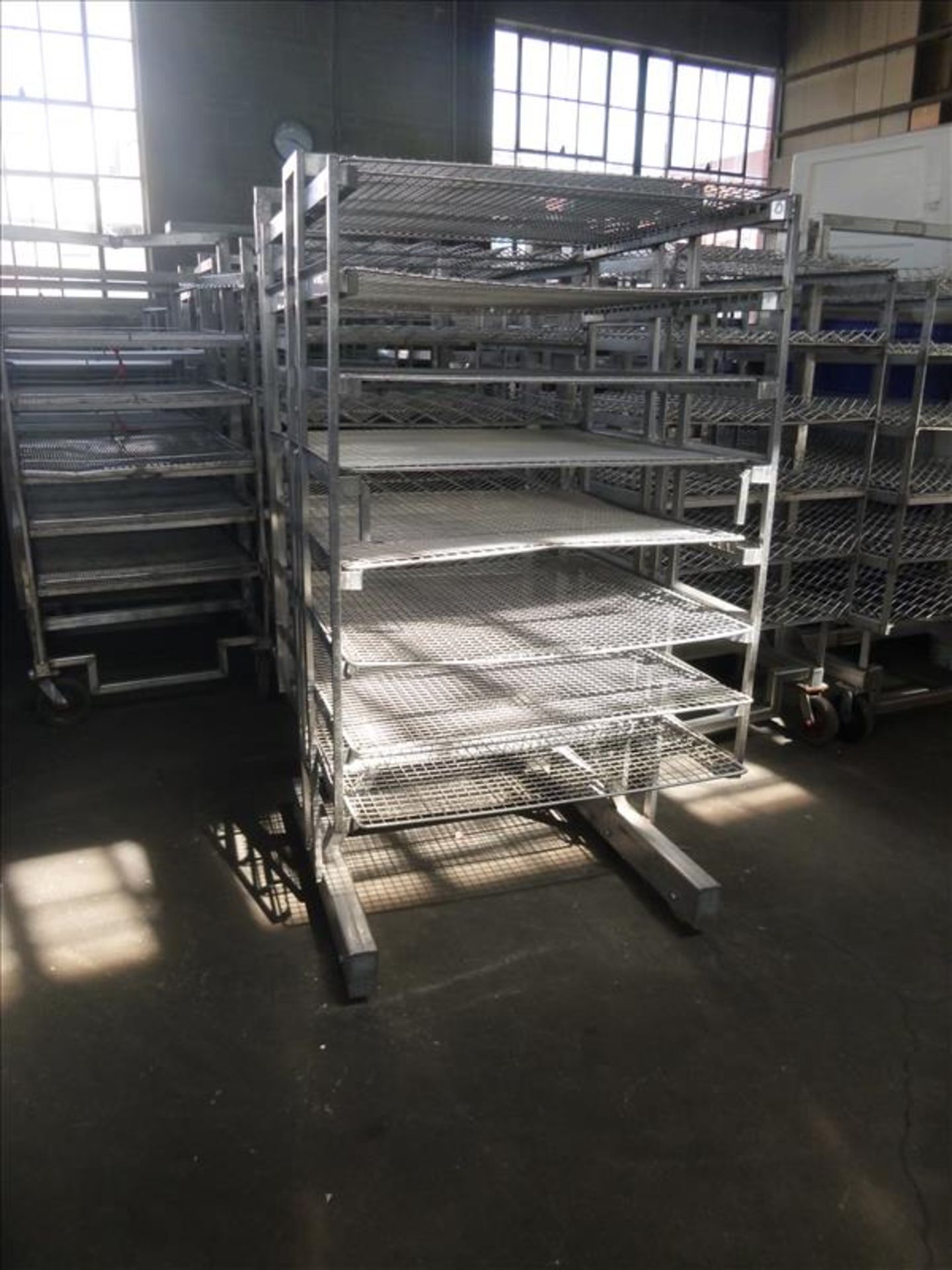 (10) assorted s/s mesh shelved carts