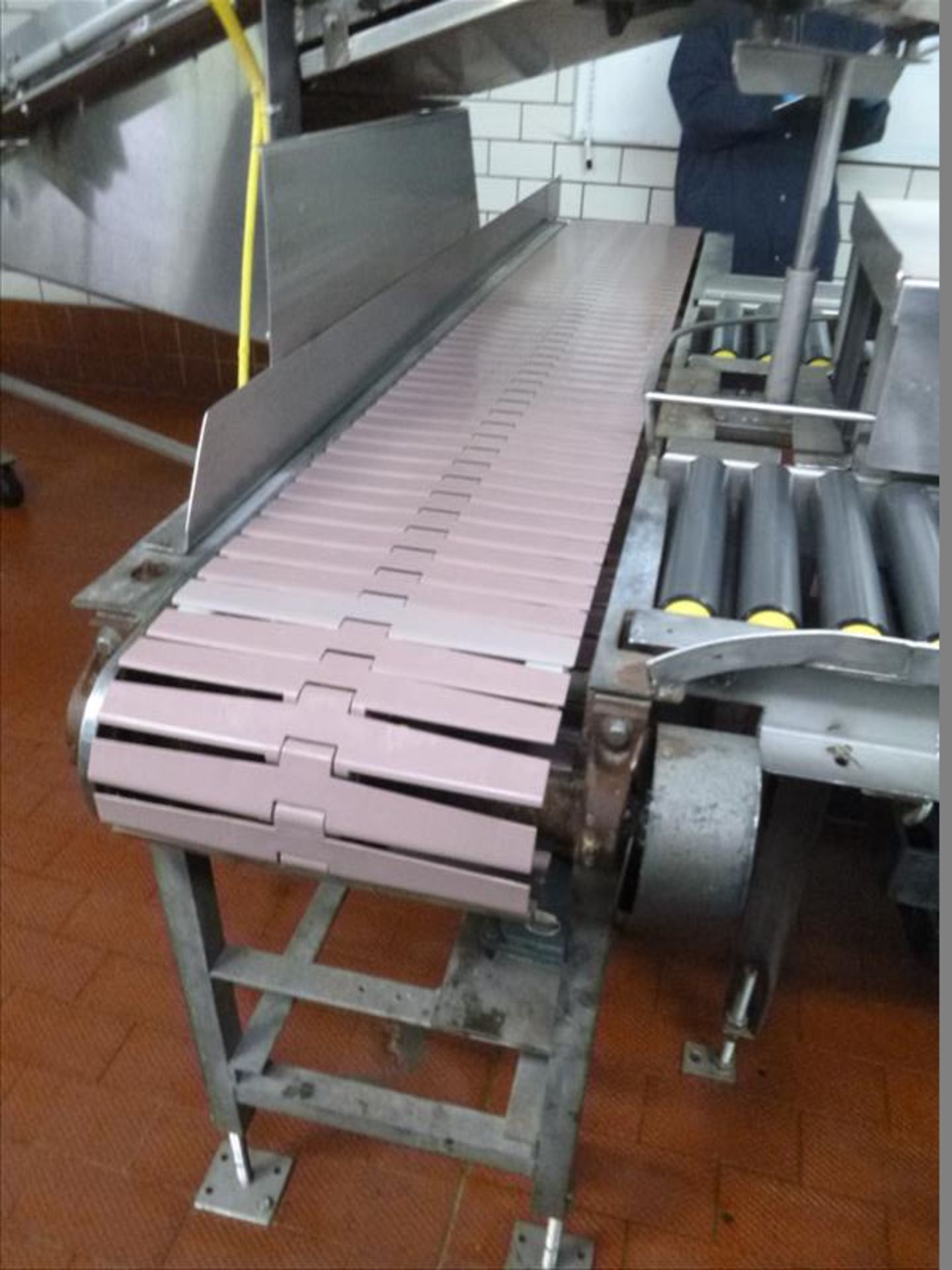 12 in. x 7 ft. conveyor w/ plastic conveyor belt s/s & galvanized frame