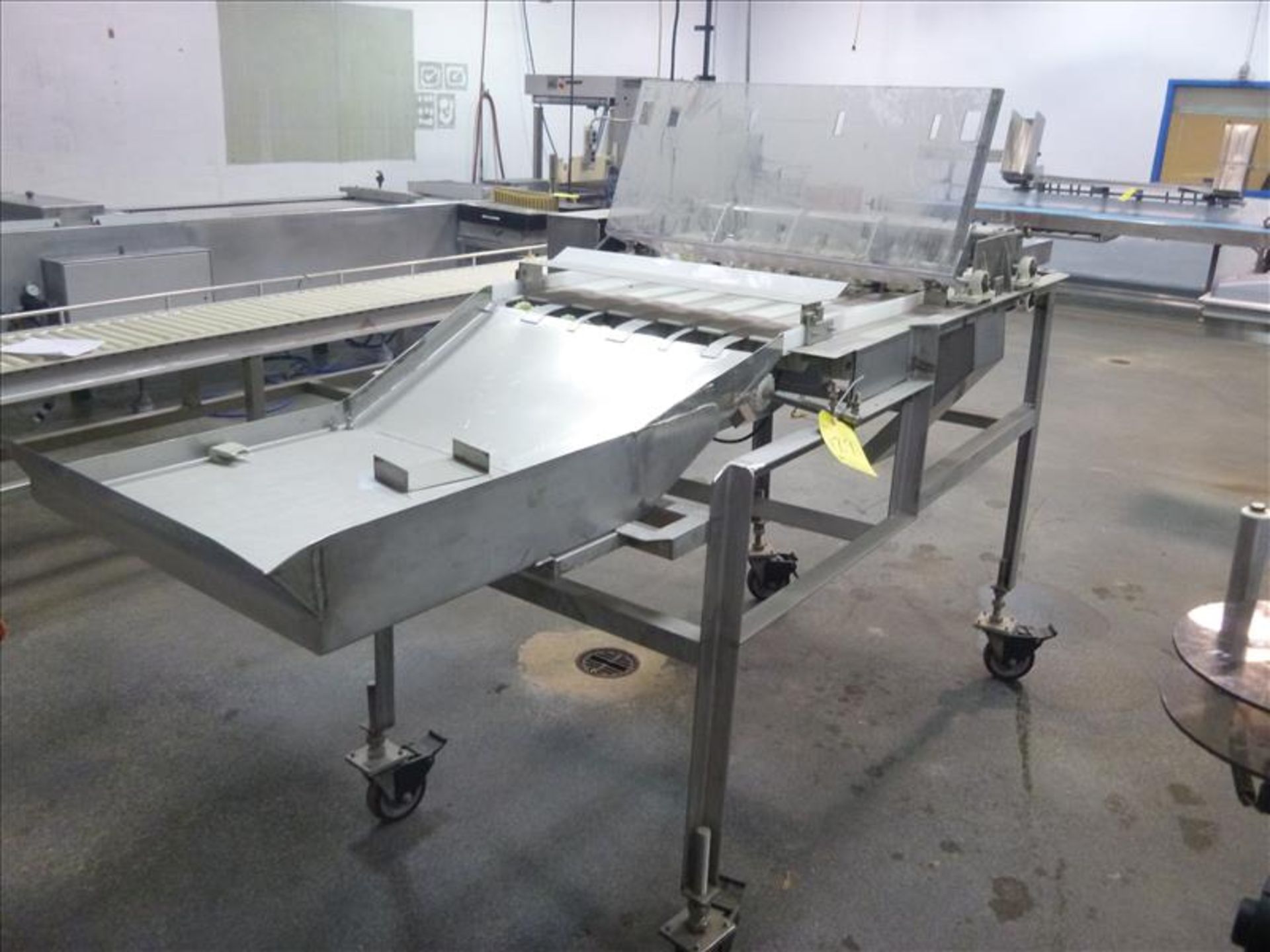 Pepperette Cutter, stainless steel, on casters (requires repair) (Located at 140 Panet Road,