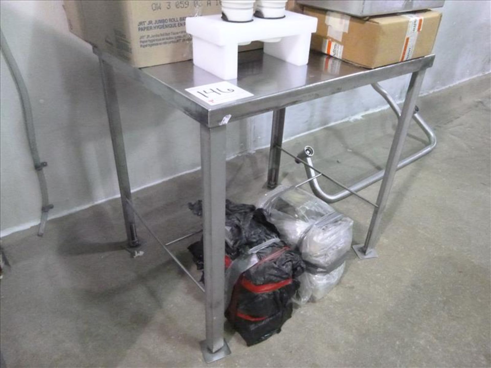 stainless steel table 24 in. x 30 in. (Located at 140 Panet Road, Winnipeg, MA)