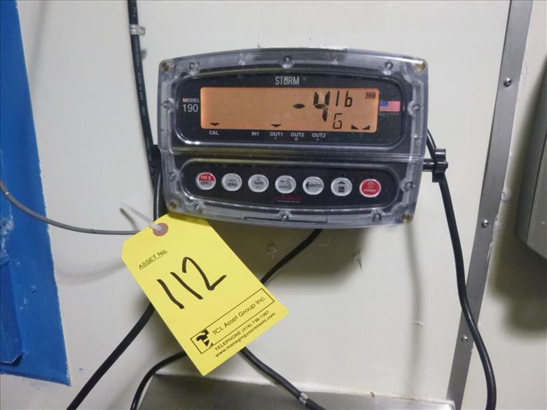 Fairbanks In-Line Rail Scale mod. H21-5260, 1500 lb. cap. w/ Cardinal STORM digital weight indicator