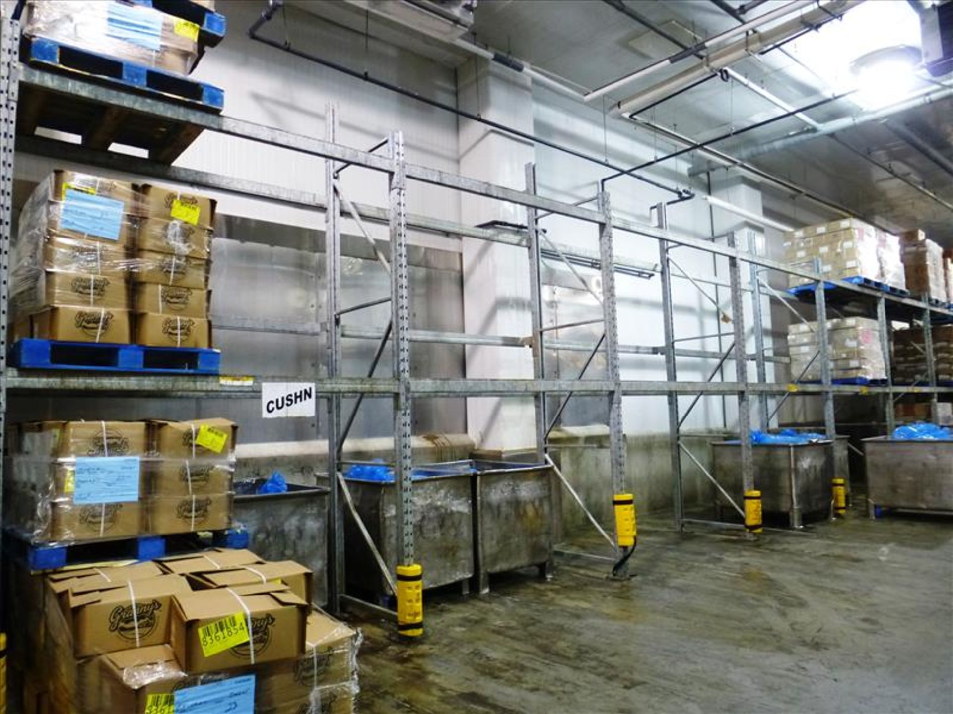 (20) bays of galvanized cooler pallet racking various sizes (located at 150 Bartor Rd