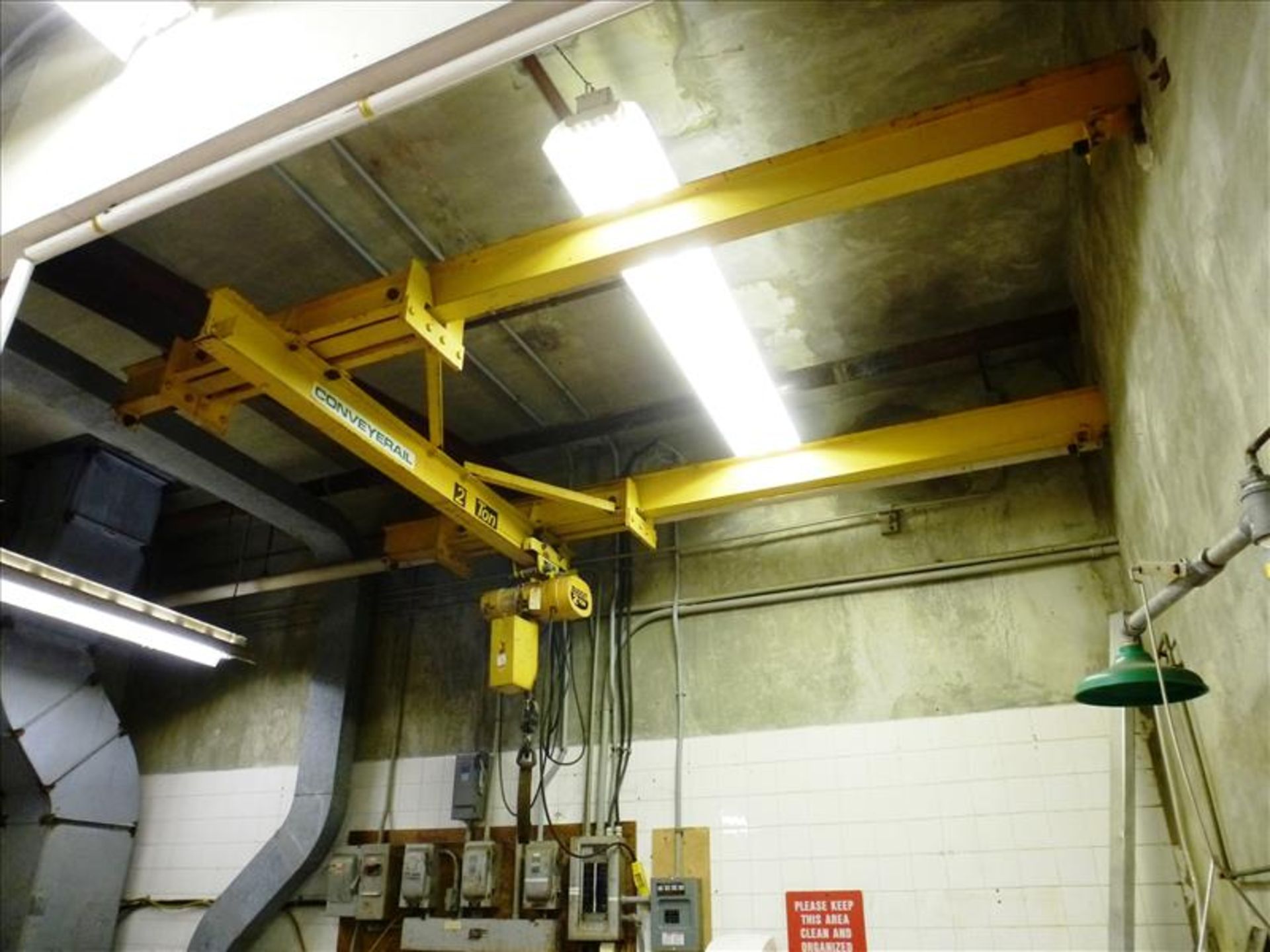 2-ton Budgit electric chain hoist c/w Conveyerail 2-ton single-girder bridge crane & trolley  (