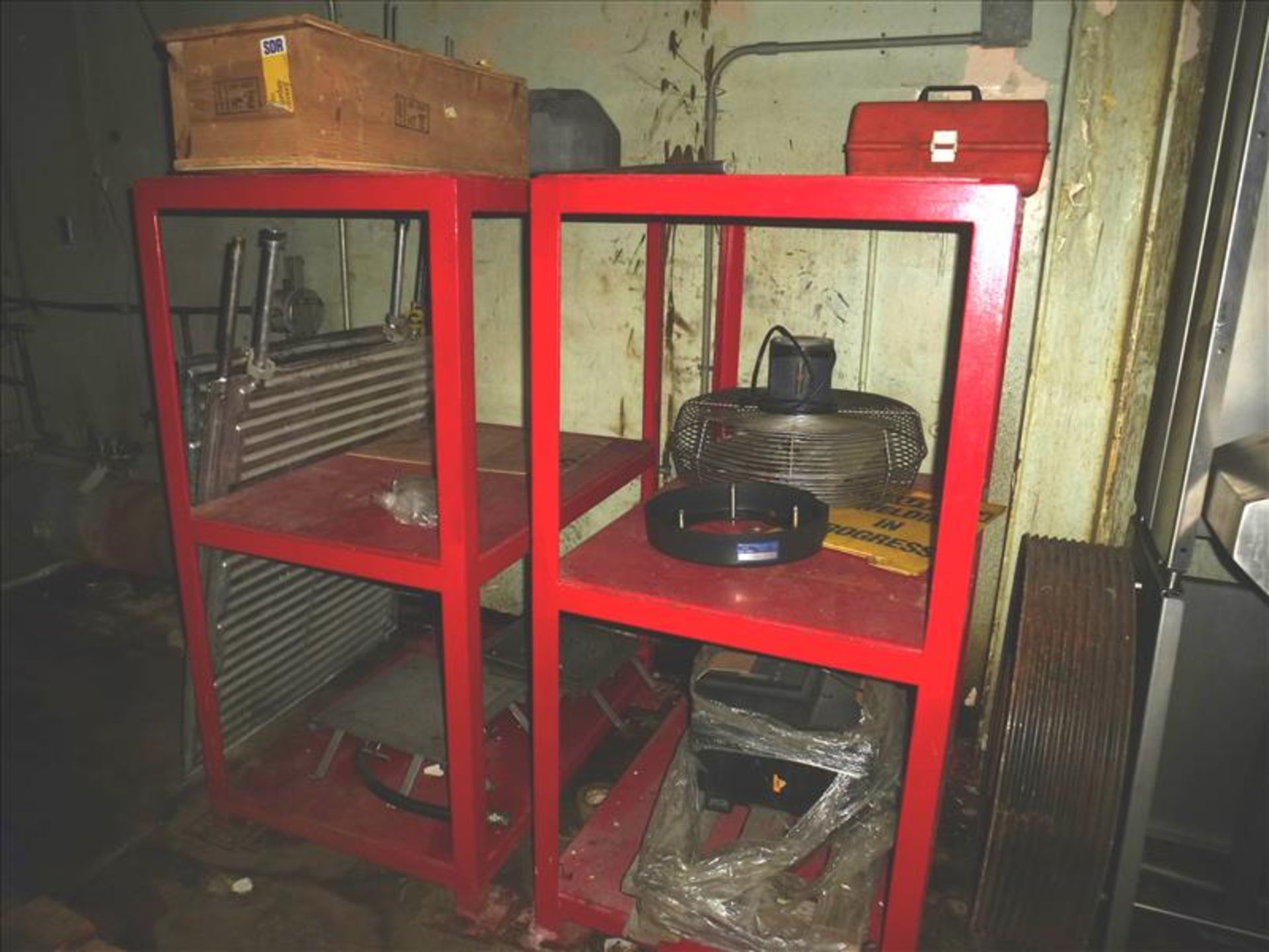 (2) red steel storage racks (located at 150 Bartor Rd Toronto ON Canada)