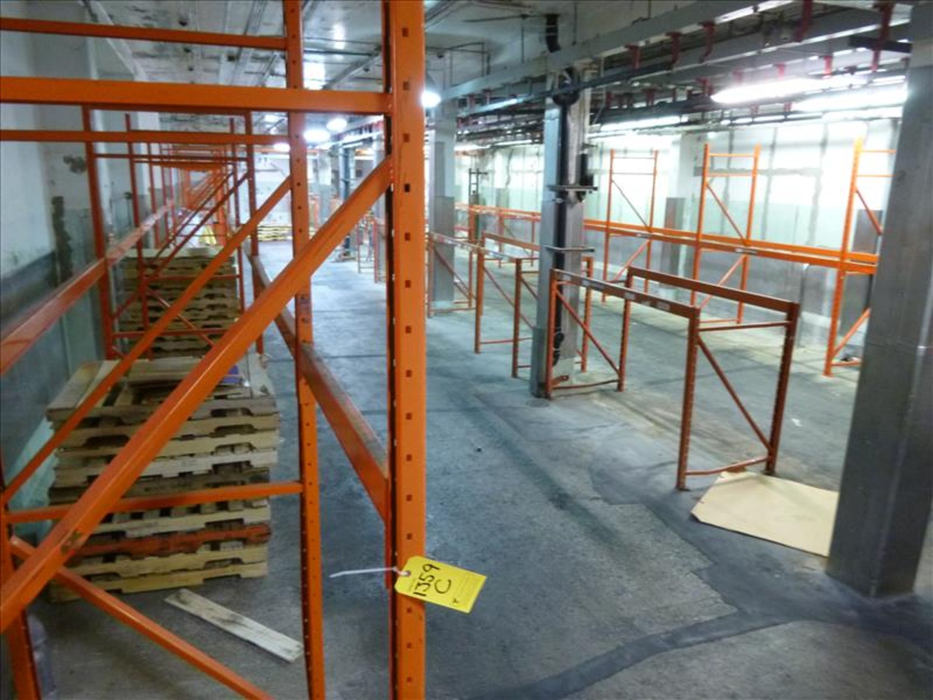 (14) sec. of pallet racking approx. 9 ft. H & (12) sec. of pallet racking approx. 5 ft. H (located
