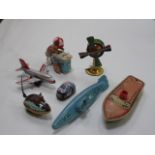 7 Vintage tin plate toys