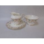 12 Place setting tea service hand painted and gilt decoration on white ground