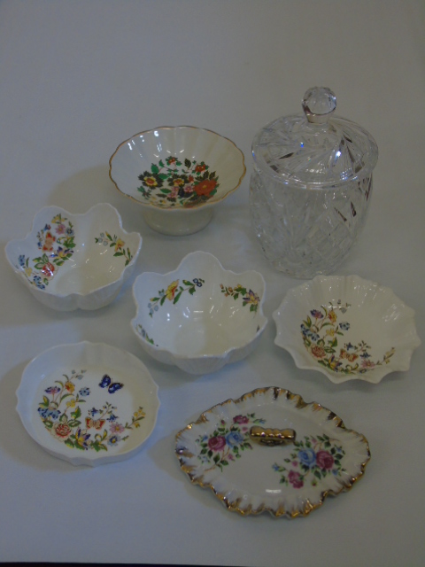 Collection of china and glass items to include Aynsley