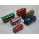 Small collection of vintage toy vehicles to include Shuco car