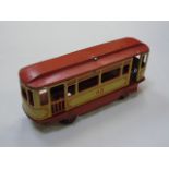 Vintage German tin plate toy tram