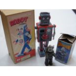 Boxed Forbiden plante Robby Robot and a boxed toy mechanical robot