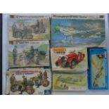 7 model kits of fighter planes and other vehicles