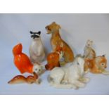 8 USSR figures of animals to include some Lomonosov examples