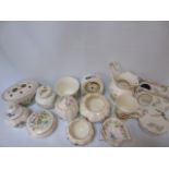 Assortment of Aynsley items including dressing table pots, jug etc