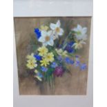 A Framed and Glazed watercolour of a still life of flowers