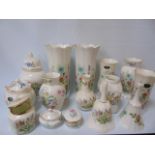 Assorted Aynsley items vases, bells etc