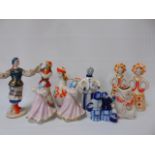 10 USSR figures of people mainly in traditional dress