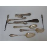 Cutlery items to include some silver examples