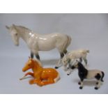 4 China figures of horses to include 2 Beswick examples