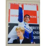 Signed photograph of Damon Hill with HRH Princess Diana to the foreground